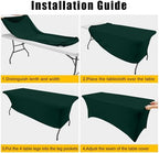 2Pack Spandex Table Cloth 4FT, Elastic Fitted Hunter Green Tablecloth in Hunter Green, alternate view 5