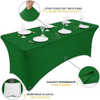 2Pack Spandex Table Cloth 6FT, Elastic Fitted EmeraldGreen Tablecloth in Emerald Green, alternate view 2