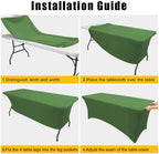 2Pack Spandex Table Cloth 6FT, Elastic Fitted Olive Green Tablecloth in Olive Green, alternate view 4