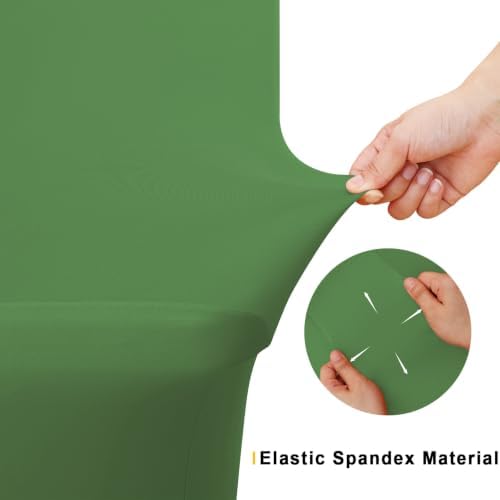 2Pack Spandex Table Cloth 6FT, Elastic Fitted Olive Green Tablecloth in Olive Green, alternate view 5