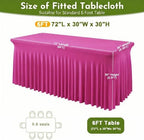 2Pack Spandex Tablecloth for 6FT Rectangle Tables, Table Skirt, alternate view 3