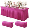 2Pack Spandex Tablecloth for 8FT Rectangle Tables, Table Skirt
