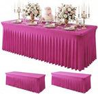 2Pack Spandex Tablecloth for 8FT Rectangle Tables, Table Skirt
