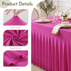 2Pack Spandex Tablecloth for 8FT Rectangle Tables, Table Skirt, alternate view 4