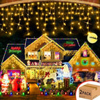 2Pack Total 800LED Ice Lights 33FT Christmas Lights String Lights Outdoor Decoration 8 Modes 150 Drops Fairy