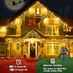 2Pack Total 800LED Ice Lights 33FT Christmas Lights String Lights Outdoor Decoration 8 Modes 150 Drops Fairy, alternate view