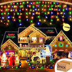2Pack Total 800LED Ice Lights 33FT Christmas Lights String Lights Outdoor Decoration 8 Modes 150 Drops Fairy
