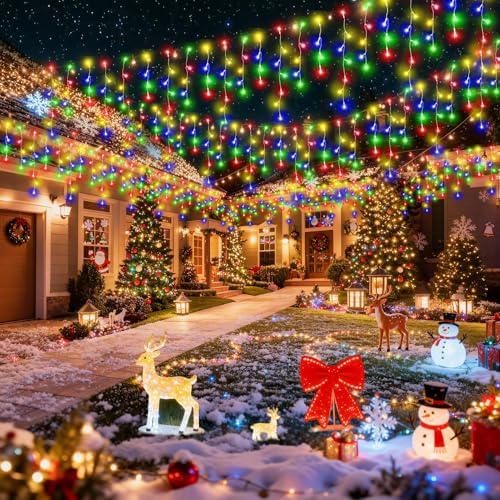 2Pack Total 800LED Ice Lights 33FT Christmas Lights String Lights Outdoor Decoration 8 Modes 150 Drops Fairy, alternate view