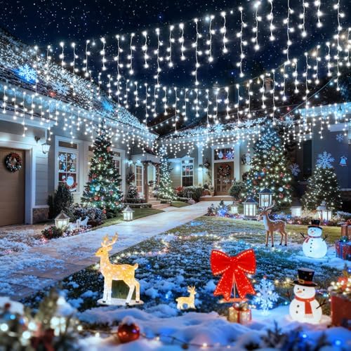2Pack Total 800LED Ice Lights 33FT Christmas Lights String Lights Outdoor Decoration 8 Modes 150 Drops Fairy, alternate view