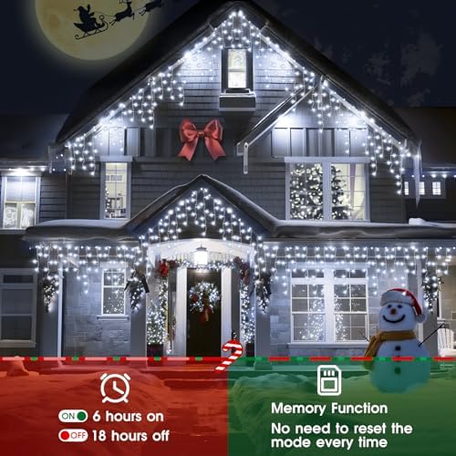 2Pack Total 800LED Ice Lights 33FT Christmas Lights String Lights Outdoor Decoration 8 Modes 150 Drops Fairy, alternate view
