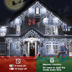 2Pack Total 800LED Ice Lights 33FT Christmas Lights String Lights Outdoor Decoration 8 Modes 150 Drops Fairy, alternate view