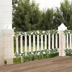 2Pack White 6.6 Ft Eucalyptus Garland with Lovely Faux Rose Flowers, Artificial Eucalyptus and Rose Garlands, alternate view