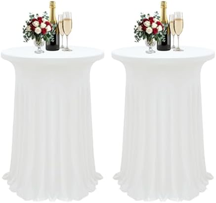 2Pack White Cocktail Table Covers 32"x 43" Cocktail Table Tablecloth
