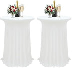 2Pack White Cocktail Table Covers 32"x 43" Cocktail Table Tablecloth