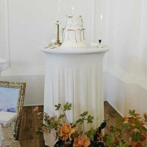 2Pack White Cocktail Table Covers 32"x 43" Cocktail Table Tablecloth, alternate view 2