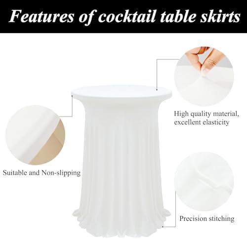2Pack White Cocktail Table Covers 32"x 43" Cocktail Table Tablecloth, alternate view 4