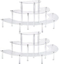 2Packs 17.5IN Large 3 Tier Acrylic Display Risers, Cupcake Perfume Stand in 17.5 x 8.7 X 5.7IN in transparency