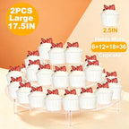 2Packs 17.5IN Large 3 Tier Acrylic Display Risers, Cupcake Perfume Stand in 17.5 x 8.7 X 5.7IN in transparency, alternate
