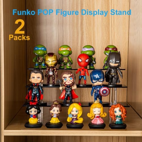 2Packs 3 Tier Perfume Organizer Stand, Acrylic Risers Display Stands in 11.6 X 8.0 X 5.7 IN in Black, alternate view 4