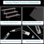 2Packs 3 Tier Perfume Organizer Stand, Acrylic Risers Display Stands in 11.6 X 8.0 X 5.7 IN in Black, alternate view 5