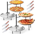 2Packs 3-Tier Pizza Stand for Party, Black Metal Pizza Rack (10.2"H)