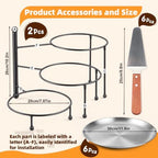2Packs 3-Tier Pizza Stand for Party, Black Metal Pizza Rack (10.2"H), alternate view 2