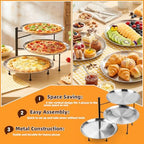 2Packs 3-Tier Pizza Stand for Party, Black Metal Pizza Rack (10.2"H), alternate view 6