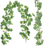 2Pc Artificial Big Eucalyptus Vines Garland 5.6FT Apple Leaves Ivy