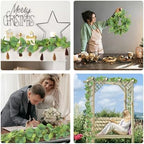 2Pc Artificial Big Eucalyptus Vines Garland 5.6FT Apple Leaves Ivy, alternate view 4