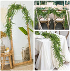2Pc Artificial Boston Ferns Garland 5.8Ft Green Fake Greenery Vines, alternate view 3
