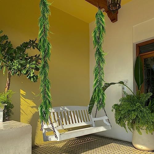 2Pc Artificial Boston Ferns Garland 5.8Ft Green Fake Greenery Vines, alternate view 5