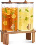 2pcs 1.2 Gallon Glass Drink Dispenser for Parties with Stand