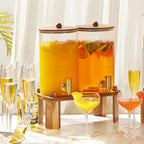 2pcs 1.2 Gallon Glass Drink Dispenser for Parties with Stand, alternate view 2