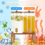 2pcs 1.2 Gallon Glass Drink Dispenser for Parties with Stand, alternate view 4