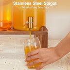 2pcs 1.2 Gallon Glass Drink Dispenser for Parties with Stand, alternate view 5