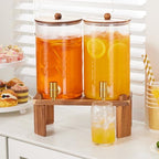 2pcs 1.2 Gallon Glass Drink Dispenser for Parties with Stand, alternate view 6