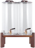 2PCS 1.6 Gallon Drink Dispenser, Glass Water Dispenser with Stand, Beverage Dispenser with Stainless Steel