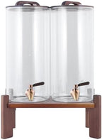 2PCS 1.6 Gallon Drink Dispenser, Glass Water Dispenser with Stand, Beverage Dispenser with Stainless Steel