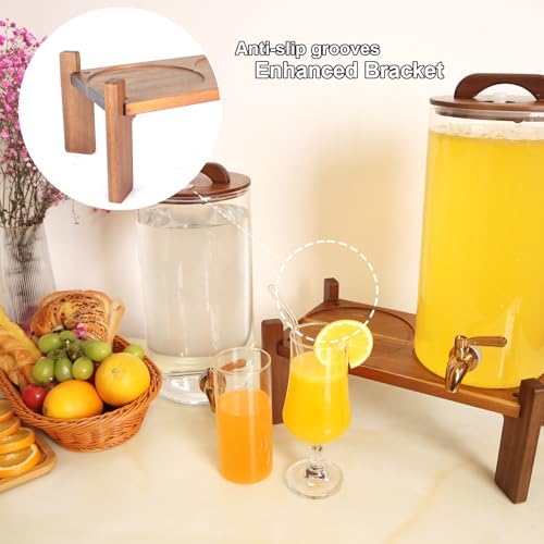 2PCS 1.6 Gallon Drink Dispenser, Glass Water Dispenser with Stand, Beverage Dispenser with Stainless Steel, alternate view 7