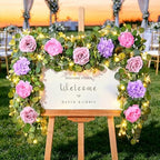 2Pcs 12 Ft Flower Garland with Light, Pink Peony Floral Garland, alternate view 4