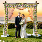 2Pcs 12 Ft Flower Garland with Light, Pink Peony Floral Garland, alternate view 5