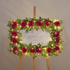 2Pcs 13Ft Artificial Eucalyptus Garlands with Flowers - 8 Roses, Faux Floral Greenery Garlands with 13Ft String, alternate