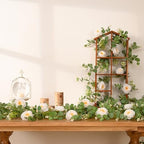 2Pcs 13Ft Artificial Eucalyptus Garlands with Flowers, Faux Floral Greenery Garlands Fake Flowers Vines for, alternate view 4