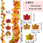 2Pcs 13FT Artificial Fall Leaves Garland for Thanksgiving Decor, alternate view 3