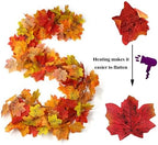 2Pcs 13FT Artificial Fall Leaves Garland for Thanksgiving Decor, alternate view 4