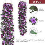 2Pcs 16.4Ft Fake Flower Garland Artificial Rose Vines, alternate view 2
