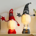 2Pcs 24.8 Inch Large Size Lighted Standing Christmas Gnomes Decorations with Retractable Spring Legs