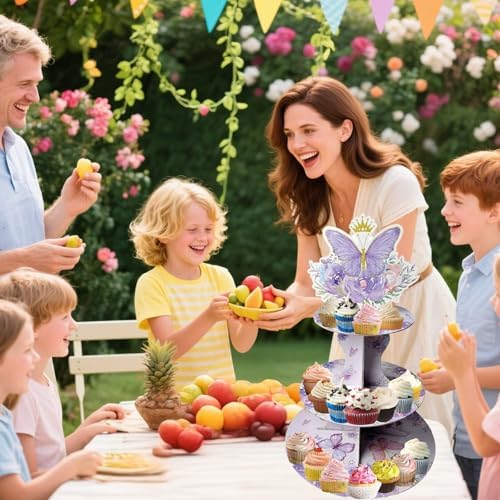 2PCS 3 Tier Butterfly Cupcake Stand, Suitable for Butterfly Themes - Easy to Assemble& Reusable(5Butterfly) in, alternate