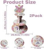 2PCS 3 Tier Butterfly Cupcake Stand, Suitable for Butterfly Themes - Easy to Assemble& Reusable(4Butterfly) in, alternate