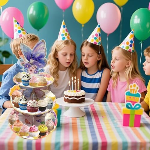 2PCS 3 Tier Butterfly Cupcake Stand, Suitable for Butterfly Themes - Easy to Assemble& Reusable(3Butterfly) in, alternate
